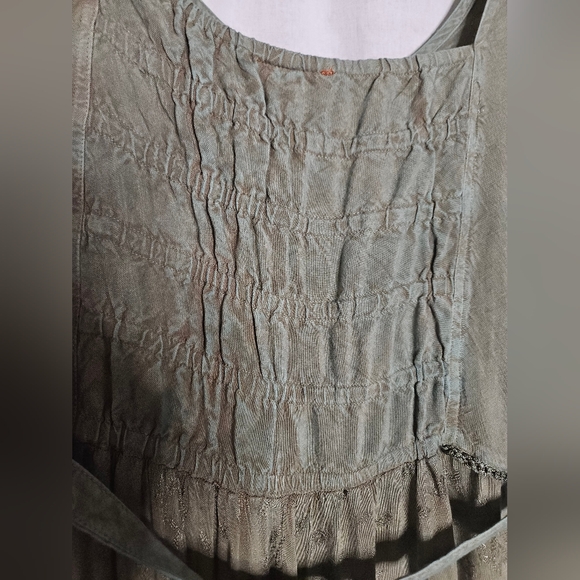 Scully Lace Up Dress Custom Hand Dyed Green And Teal Sz L - Picture 7 of 14